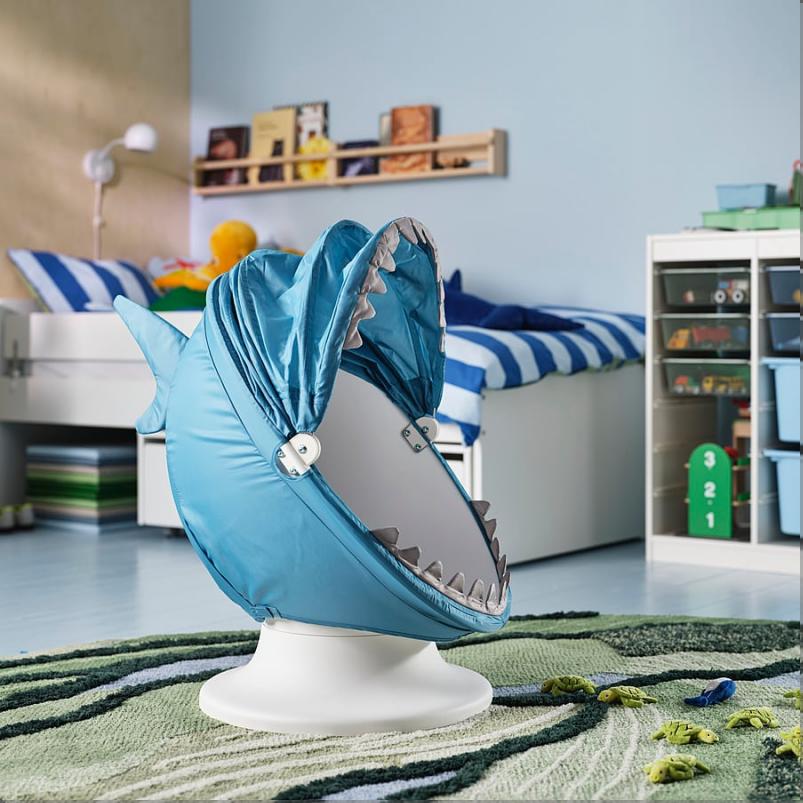 IKEA PS LOMSK IKEA PS ロムスク カバー 子ども用回転パーソナルチェア用 - ブルー/シャーク