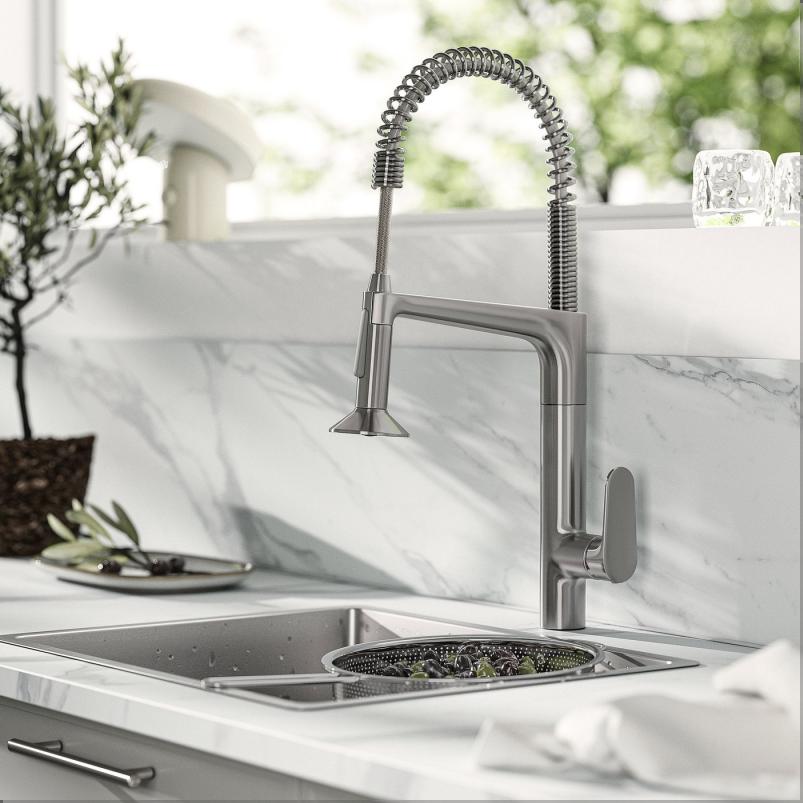 MAJSJON マイショーン キッチン混合栓 プルダウン式 シャワー切替付き - ステンレスカラー