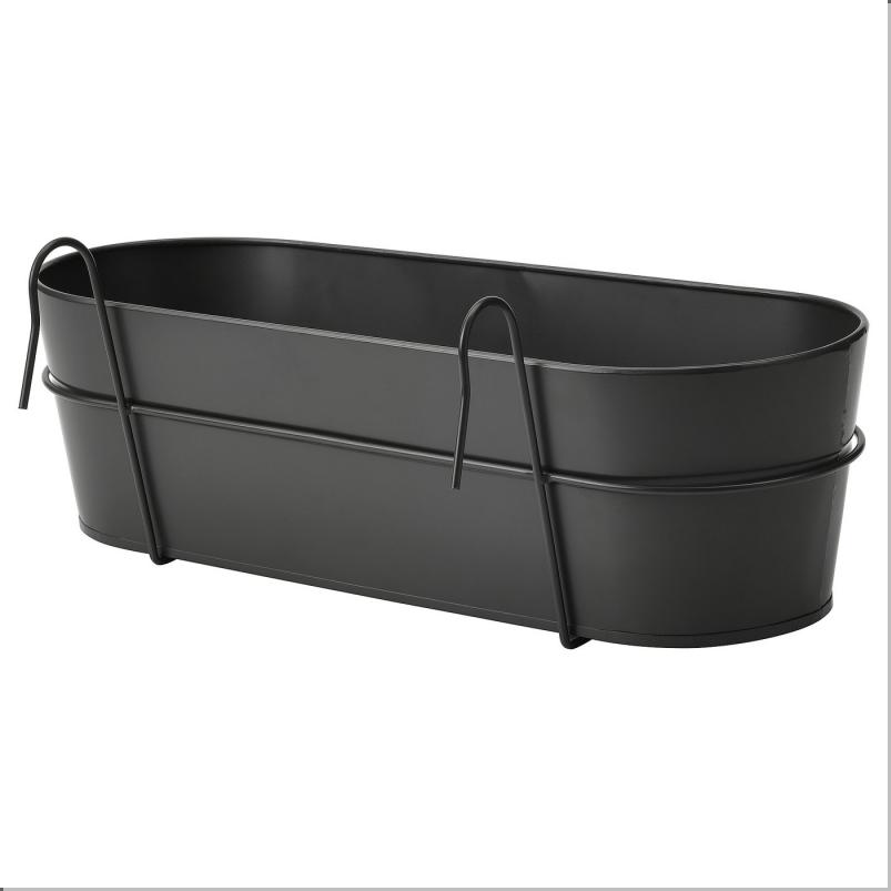 VITLOK ヴィートローク フラワーボックス ホルダー付き - 室内/屋外用/チャコール 56x20cm