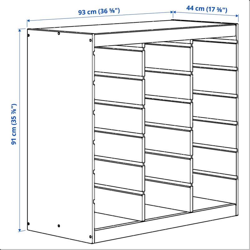 TROFAST トロファスト フレーム - ライトホワイトステインパイン/ルームディバイダ― 93x44x91cm