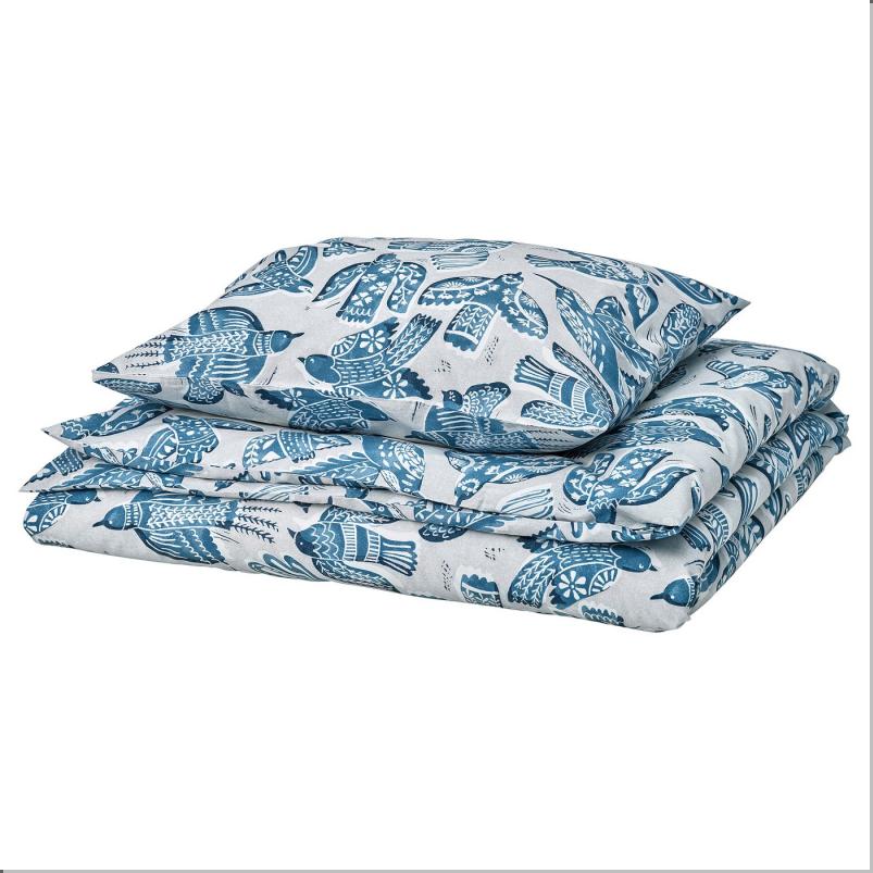 BITTERSOTA ビッテルソータ 掛け布団カバー＆枕カバー - ライトグレー/ブルー 150x200/50x60cm