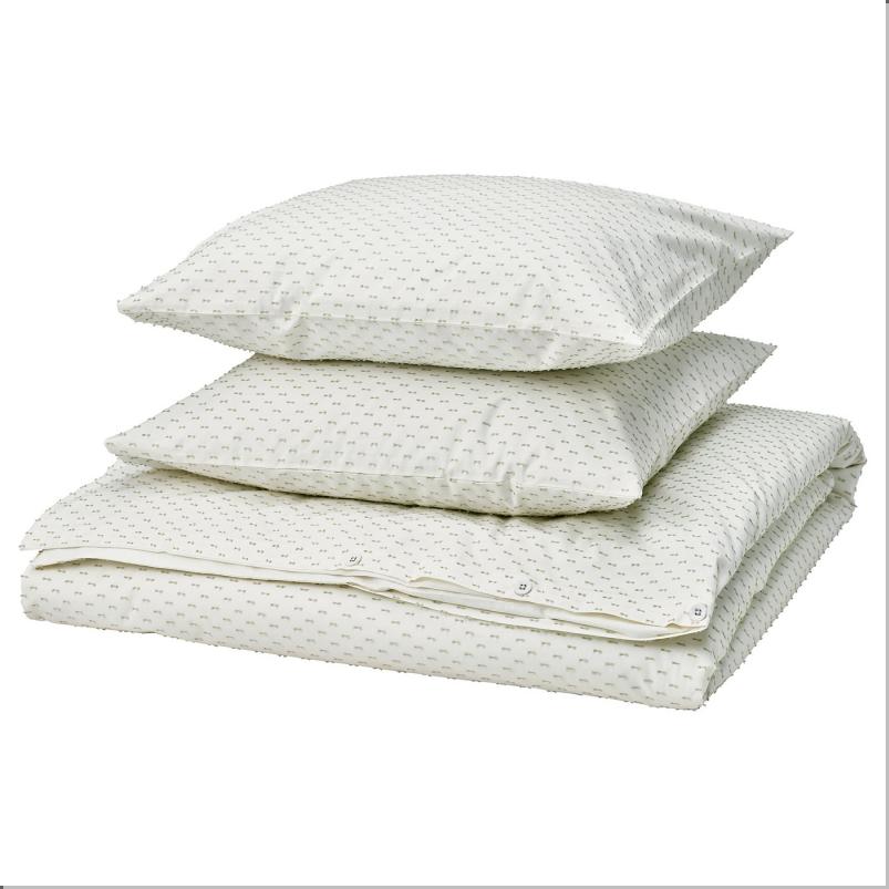 BANDKNIPPE バンドクニッペ 掛け布団カバー＆枕カバー（枕カバー2枚） - ホワイト/グリーン 200x200/50x60cm