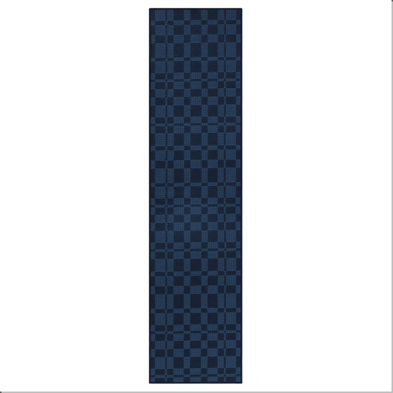 NATTAG ナットーグ キッチンマット - ダークブルー/チェック 45x180cm