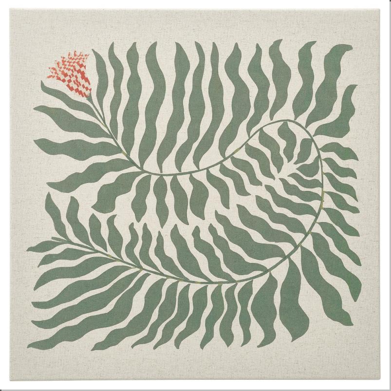 GRONMES グローンメス アート - チェック柄の花 56x56cm