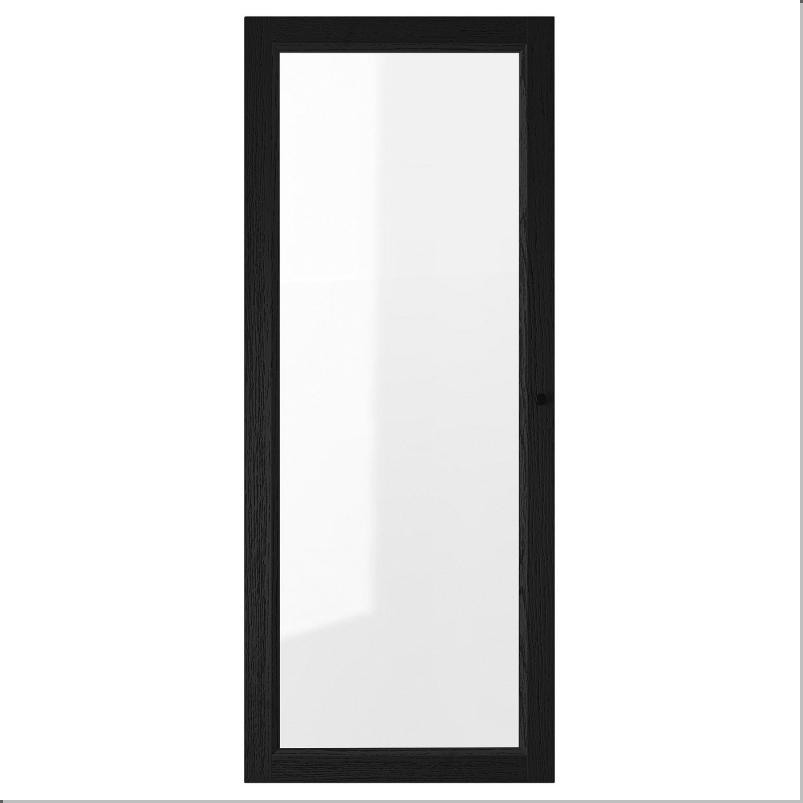OXBERG オクスベリ ガラス扉 - ブラック オーク調 40x97cm