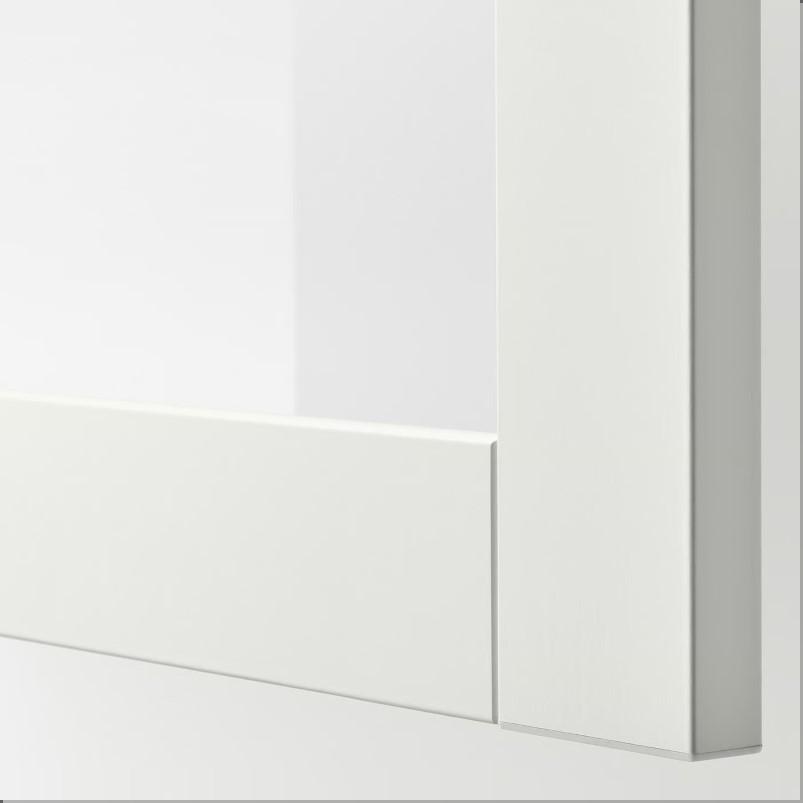 BESTA ベストー シェルフユニット ガラス扉付 - ホワイト/シンドヴィーク ホワイトクリアガラス 120x42x38cm