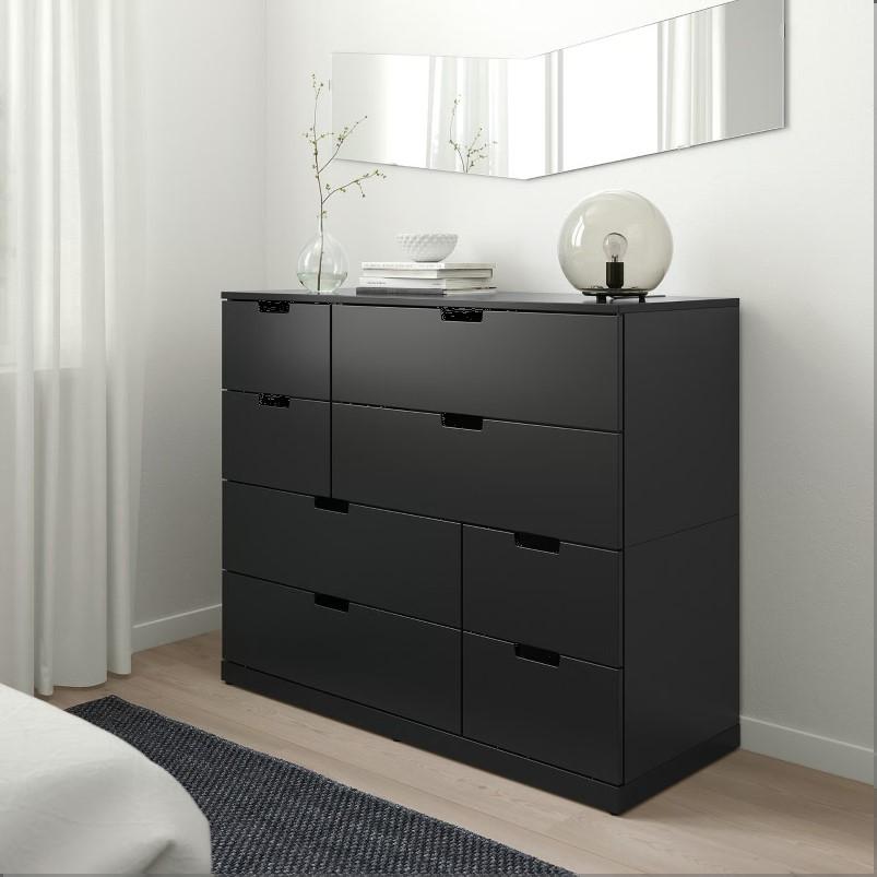 NORDLI ノールドリ チェスト（引き出し×8） - チャコール 120x99cm
