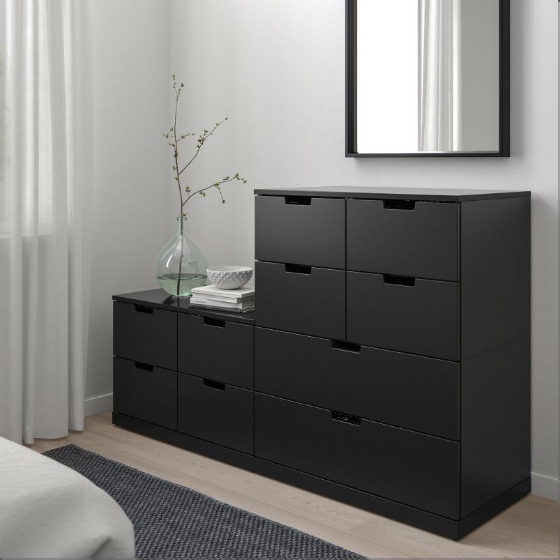 NORDLI ノールドリ チェスト（引き出し×10） - チャコール 160x99cm