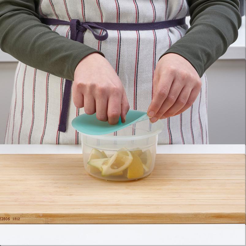 IKEA 365+ 保存容器 ふた付き - 丸形 プラスチック/シリコン 750ml