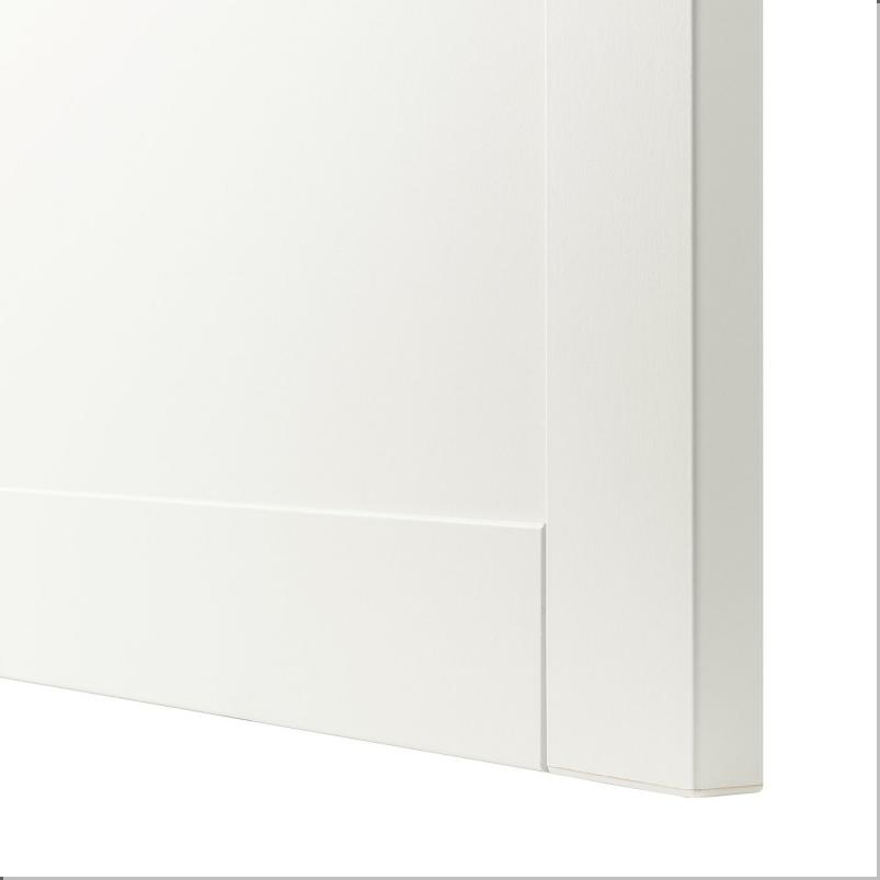 BESTA ベストー 壁取り付け式キャビネットコンビネーション - ホワイト/ハンヴィーケン 60x42x38cm