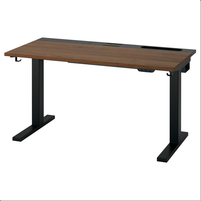 MITTZON ミッツォーン デスク 昇降式 - 100V ウォールナット材突き板/ブラック 120x60cm