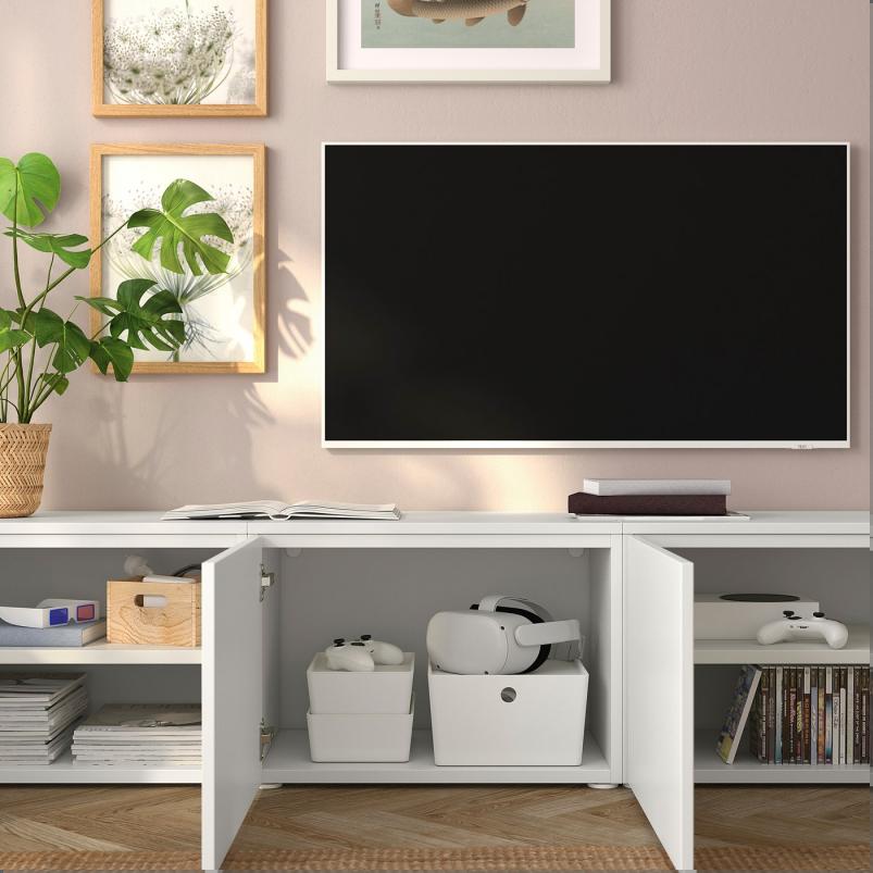 PLATSA プラッツァ 収納コンビネーション 扉付 - ホワイト フォッネス/ホワイト 180x42x43cm