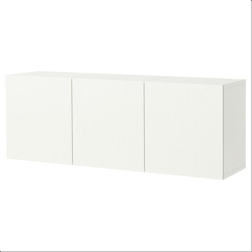 BESTA ベストー 壁取り付け式キャビネットコンビネーション - ホワイト/フォーヴァルタレ ホワイト 180x42x64cm