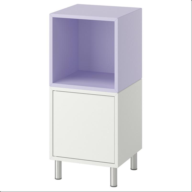 EKET エーケト キャビネットコンビネーション 脚付き - ホワイト/ペールライラック 35x35x80cm