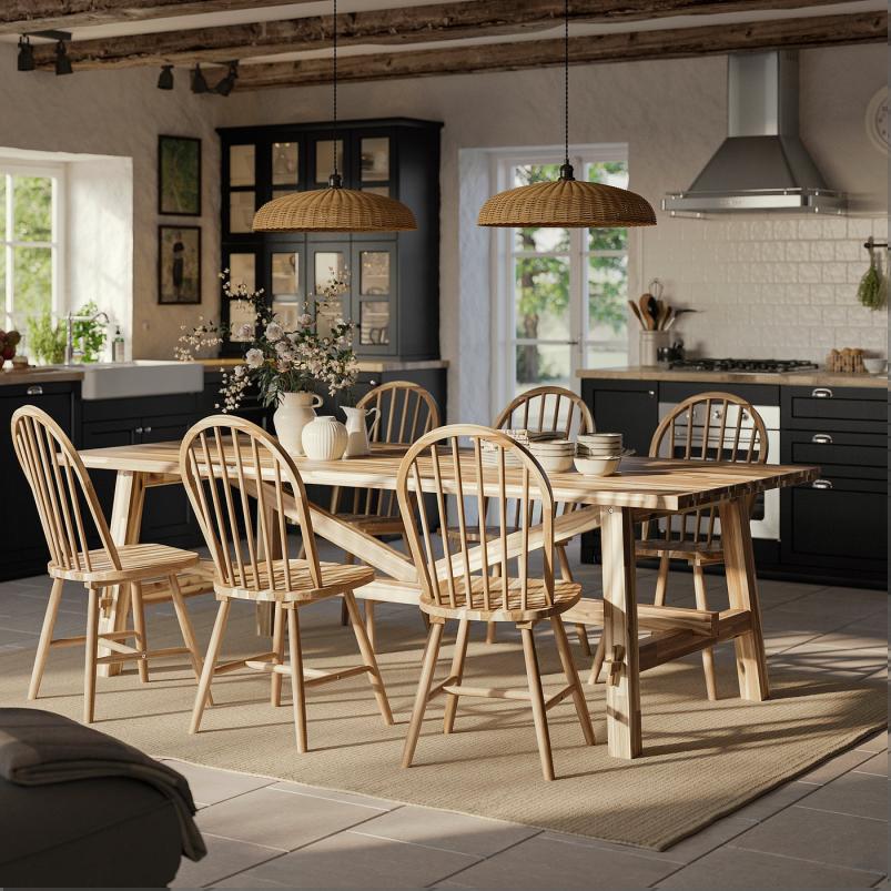 SKOGSTA スコグスタ / SKOGSTA スコグスタ テーブル＆チェア6脚 - アカシア材/アカシア材 235cm