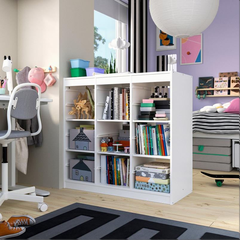 TROFAST トロファスト 収納コンビネーション 棚板付き - ルームディバイダ―/ホワイト 99x44x95cm