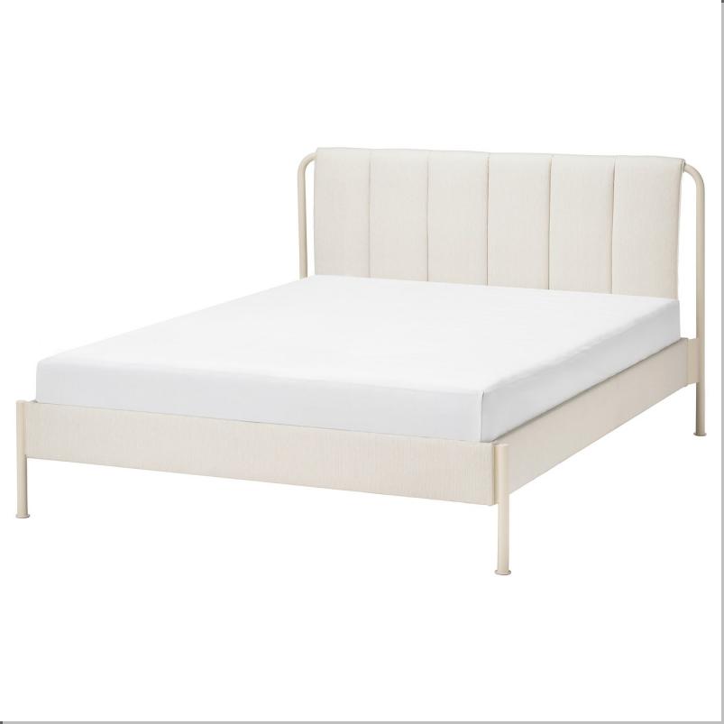 TALLASEN テルオーセン ファブリックベッドフレーム - ク―ルスタ ライトベージュ/リルヘラン 160x200cm