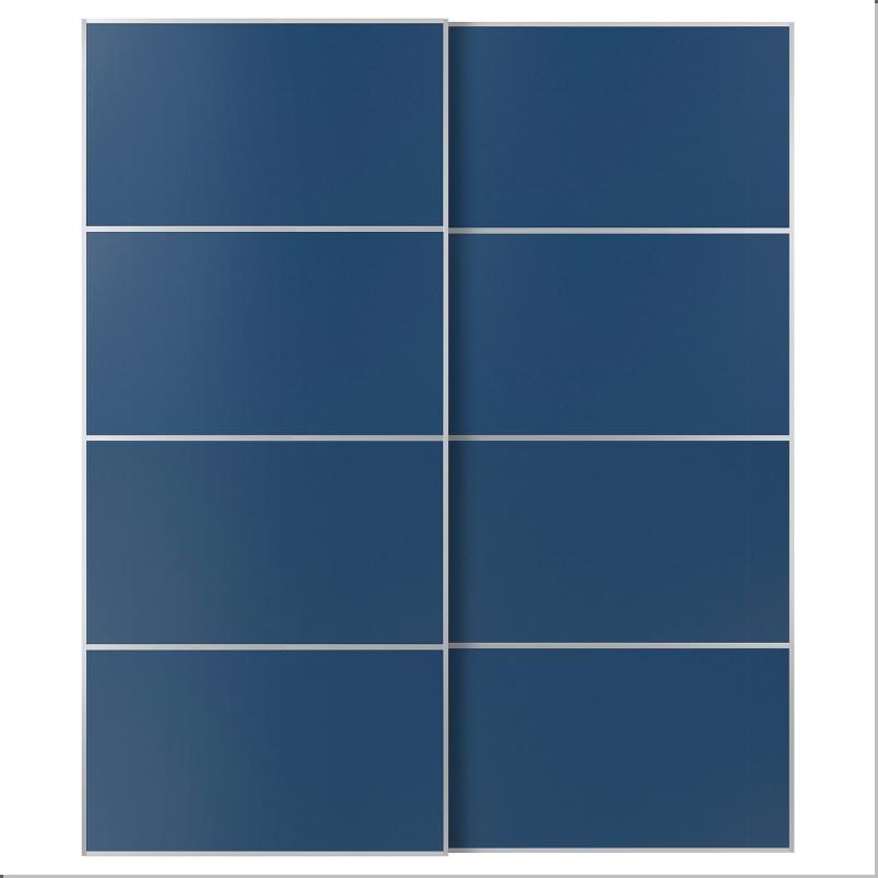 MEHAMN メーハムン 引き戸 2枚組 - アルミニウム/両面仕様 ブルー 200x236cm