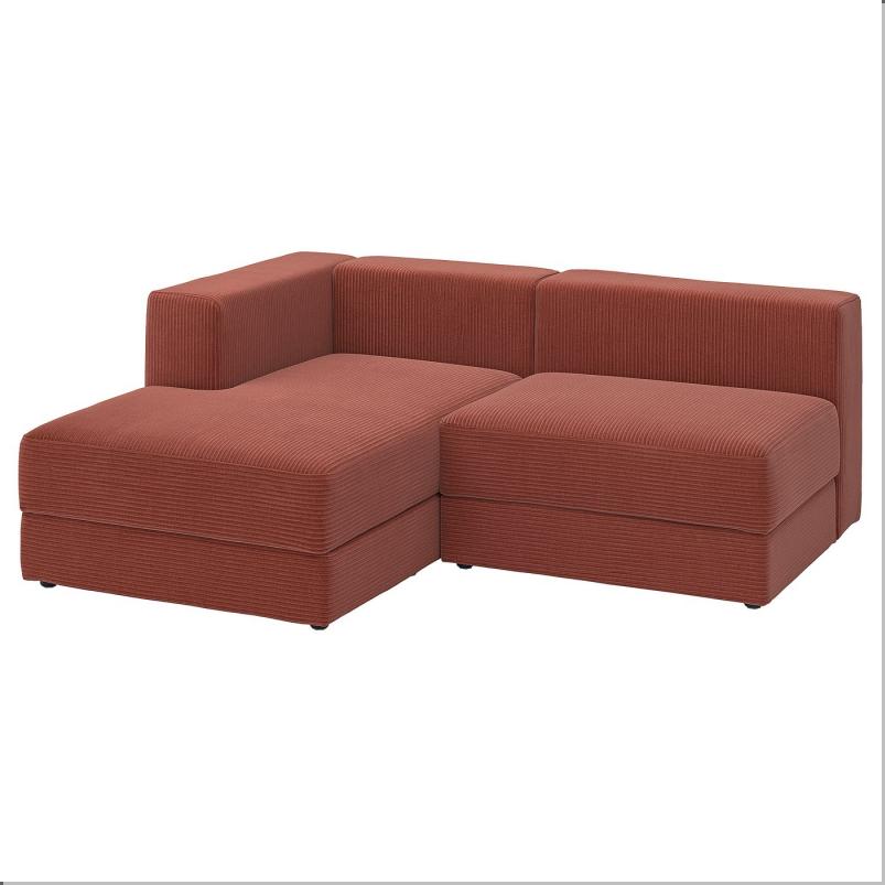 JATTEBO イェッテボ 2.5人掛けモジュールソファ 寝椅子付き - 左/サムサーラ ブラウンレッド