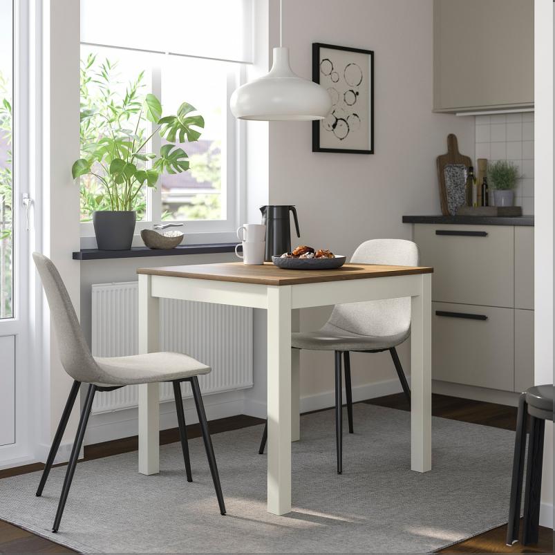 ALHULT オールフルト / NORDMANSSKAR ノルドマンスシェール テーブル＆チェア2脚 - ベージュ/ブラウン/トネルード グレー ブラック 80x74cm