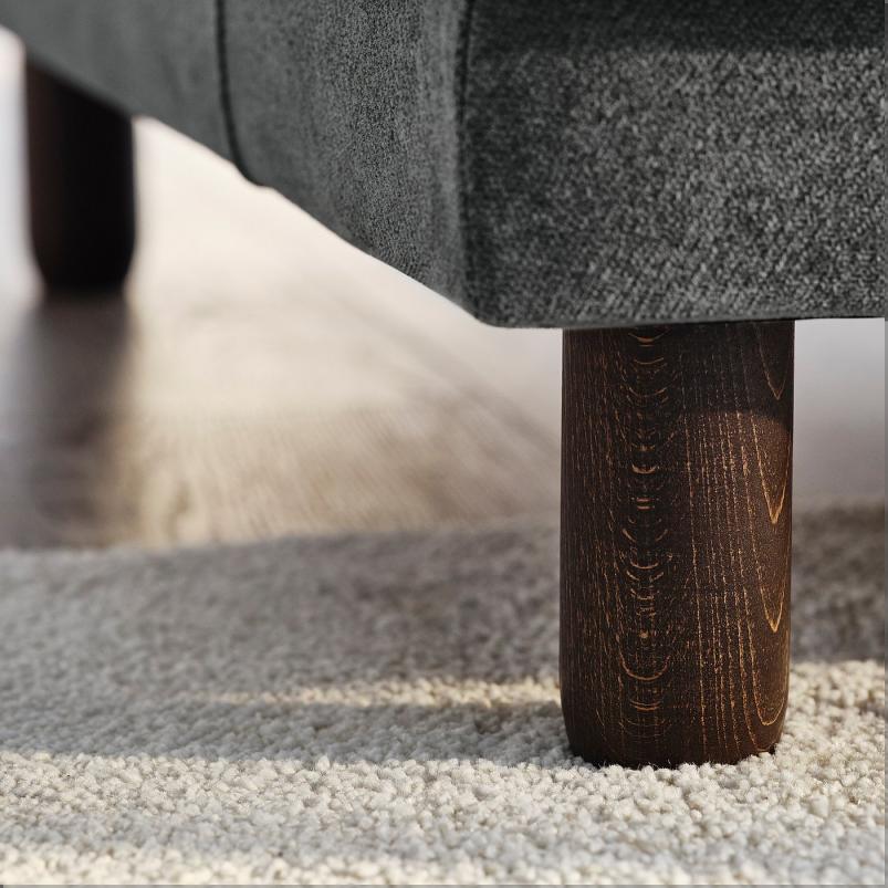 UPPAKRA ウッポークラ 3人掛けモジュールソファ - 寝椅子付き 左 フットスツール付き/ヨハネスホブ ダークグレー