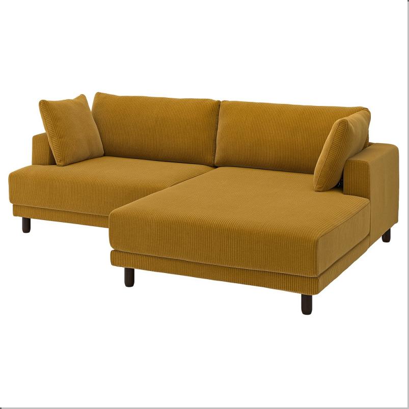 UPPAKRA ウッポークラ 3人掛けモジュールソファ - 寝椅子付き 右/サムサーラ イエローブラウン