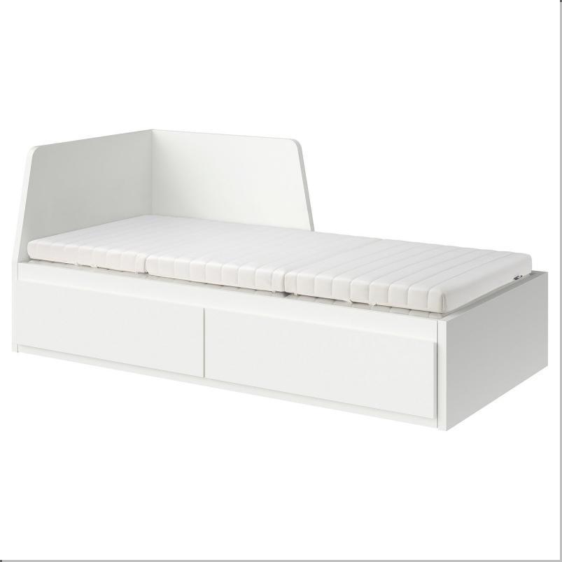 FLEKKE フレッケ デイベッド 引き出し2/マットレス2付き - ホワイト/オンフェレット かため 80x200cm