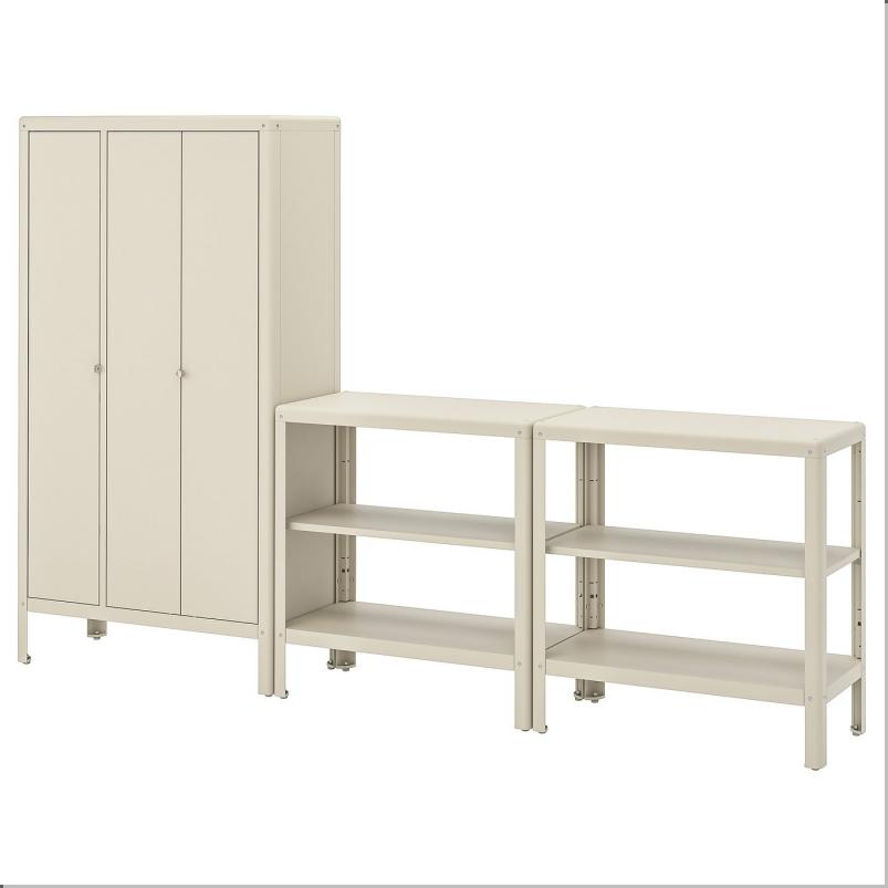 KOLBJORN コールビョーン シェルフユニット キャビネット付き - ベージュ/屋外用 室内 171x37x161cm