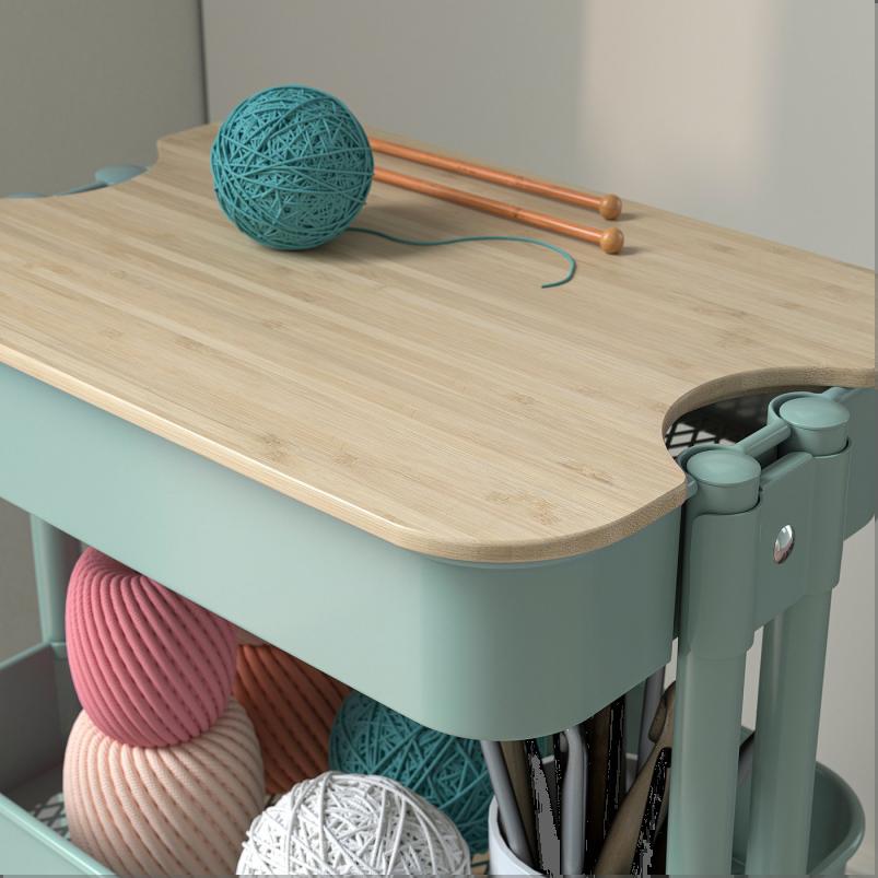 RÅSKOG ロースコグ / NORRÅVA ノルオーヴァ ワゴン ふた付き - ライトターコイズ 28x38x62 cm