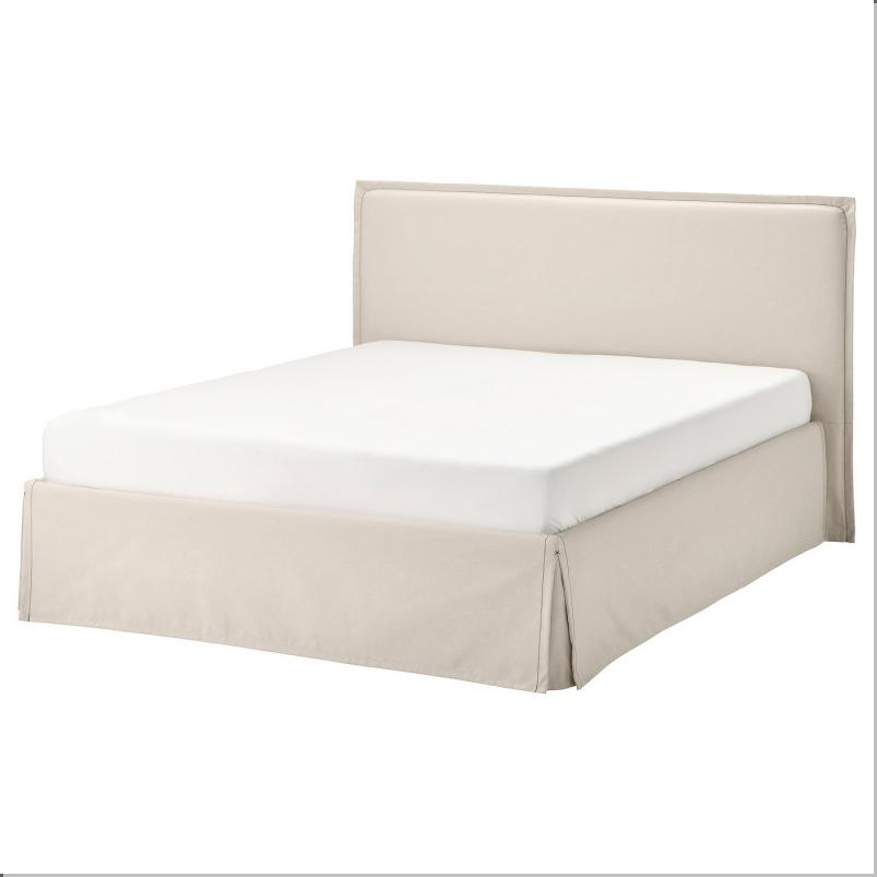 TARNKULLEN テルンクレン ファブリックベッドフレーム - ヴィースレ ベージュ/リルヘラン 140x200cm