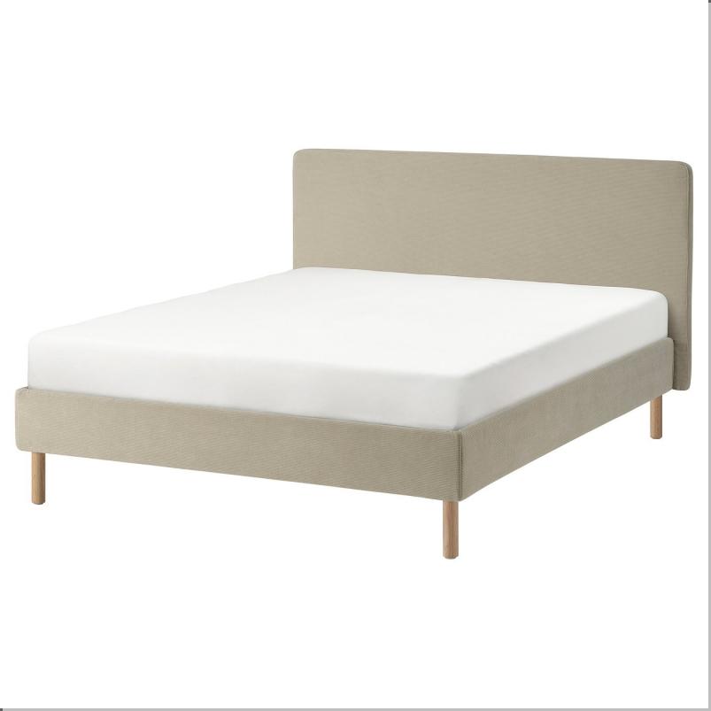 TÄRNKULLEN テルンクレン ファブリックベッドフレーム - ケーリンゲ ベージュ/リルヘラン 160x200 cm