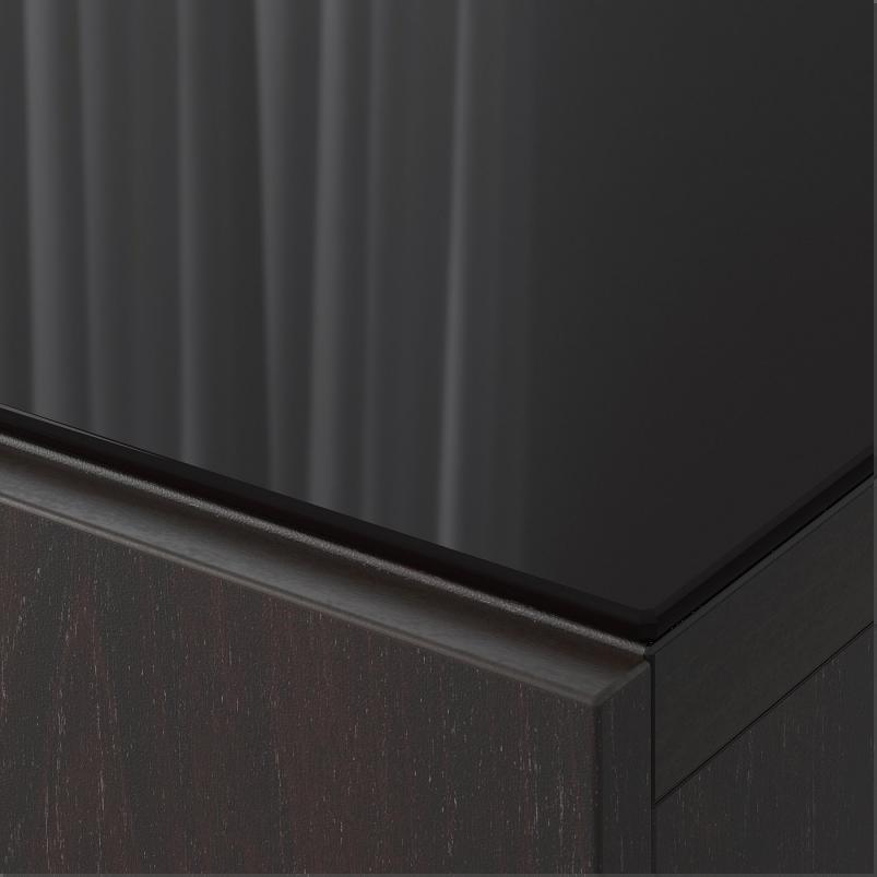 BESTA ベストー テレビ用トップパネル - ガラス ブラック 120x40cm
