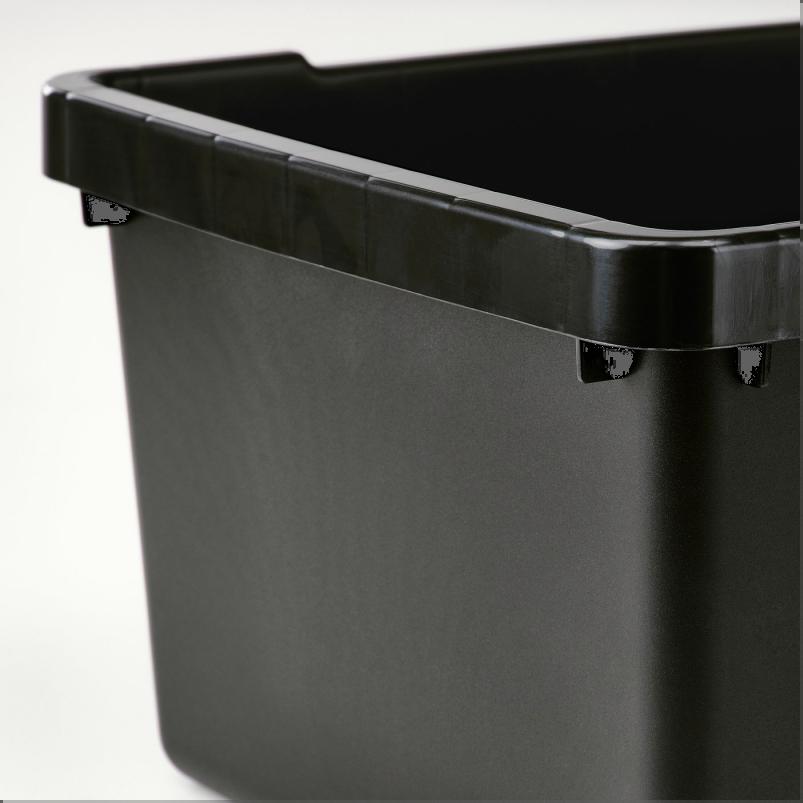 UPPSNOFSAD ウップスノフサド 収納ボックス - ブラック 25x17x12cm/3.5L