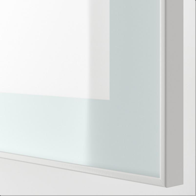 GLASSVIK グラスヴィーク ガラス扉 - ホワイト/ライトグリーン フロストガラス 60x38cm