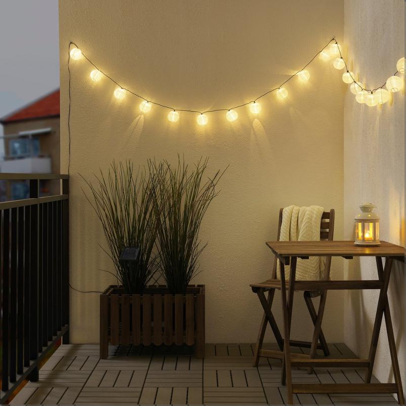 SOLARVET ソラールヴェート LEDライトチェーン 全24球 - 屋外用 太陽電池式/ボール ホワイト