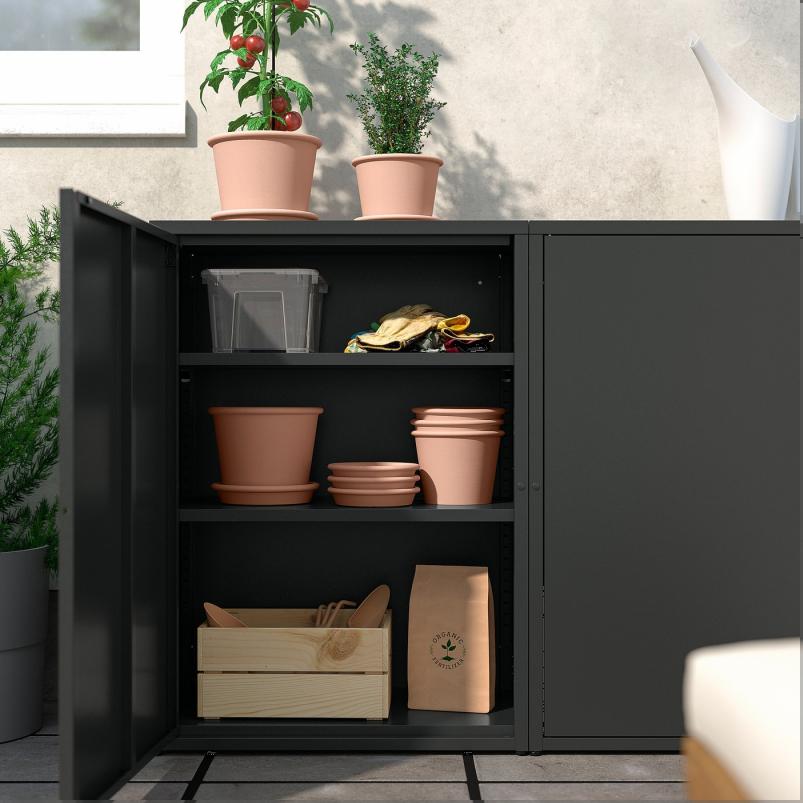 SUNDSO スンドソー キャビネット - チャコール 屋外用/室内 60x35x86cm