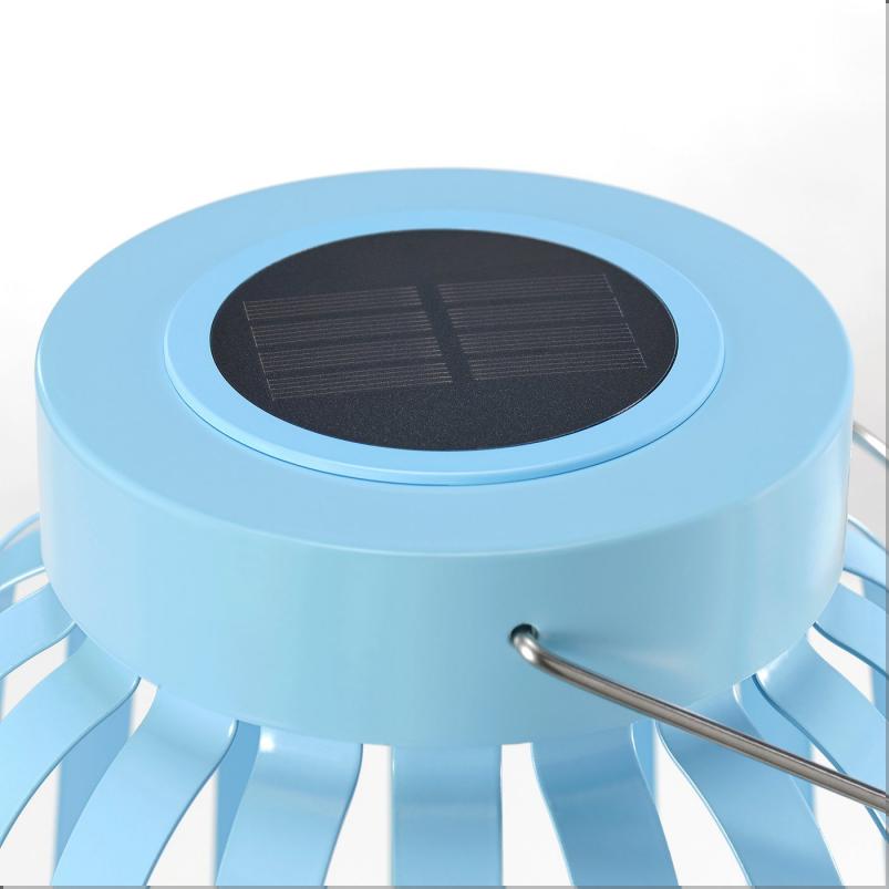 SOLVINDEN ソルヴィンデン LED太陽電池式フロアランプ - ブルー/ストライプ 42cm