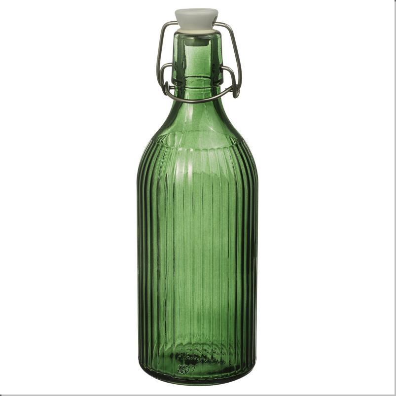 VINTERFINT ヴィンテルフィント ボトル ふた付き - ガラス グリーン 0.5L