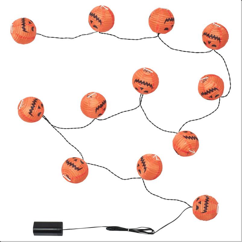 KUSTFYR クストフィール LEDライトチェーン 全12球 - カボチャ/電池式 屋外用