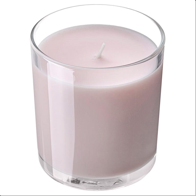 LOTSFÅGEL ロッツフォーゲル アロマキャンドル グラス入り - ピンクの花 ペールピンク 40 時間