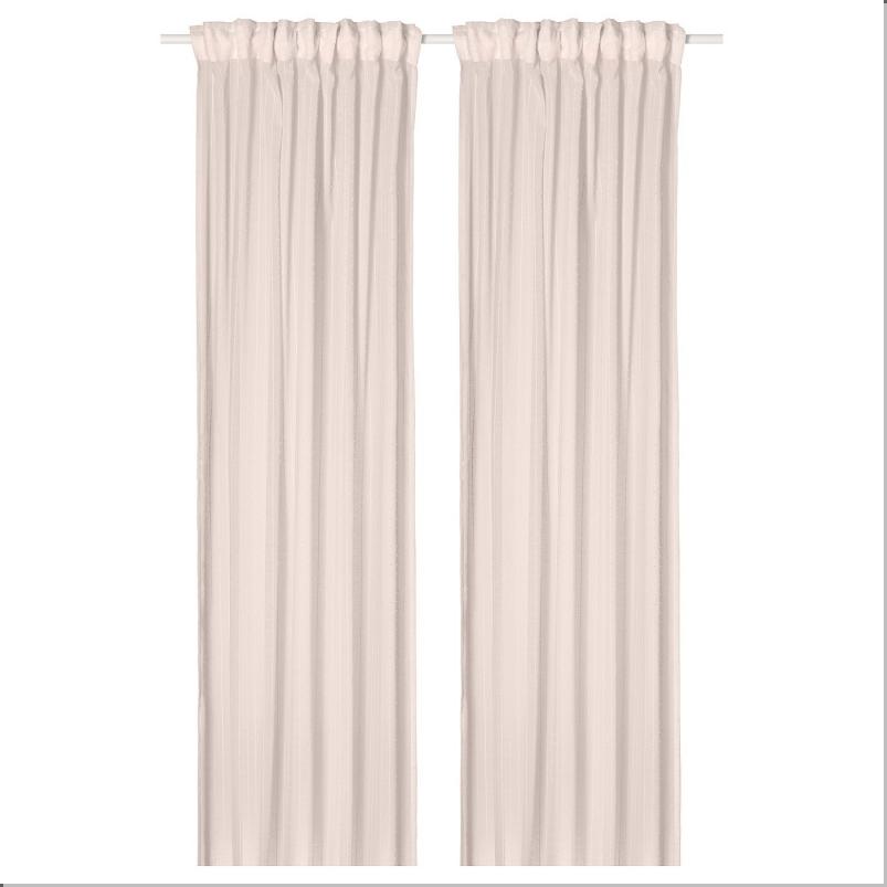 MATILDA マティルダ レースカーテン1組 - ペールピンク/ヘディングテープ付き 145x250 cm