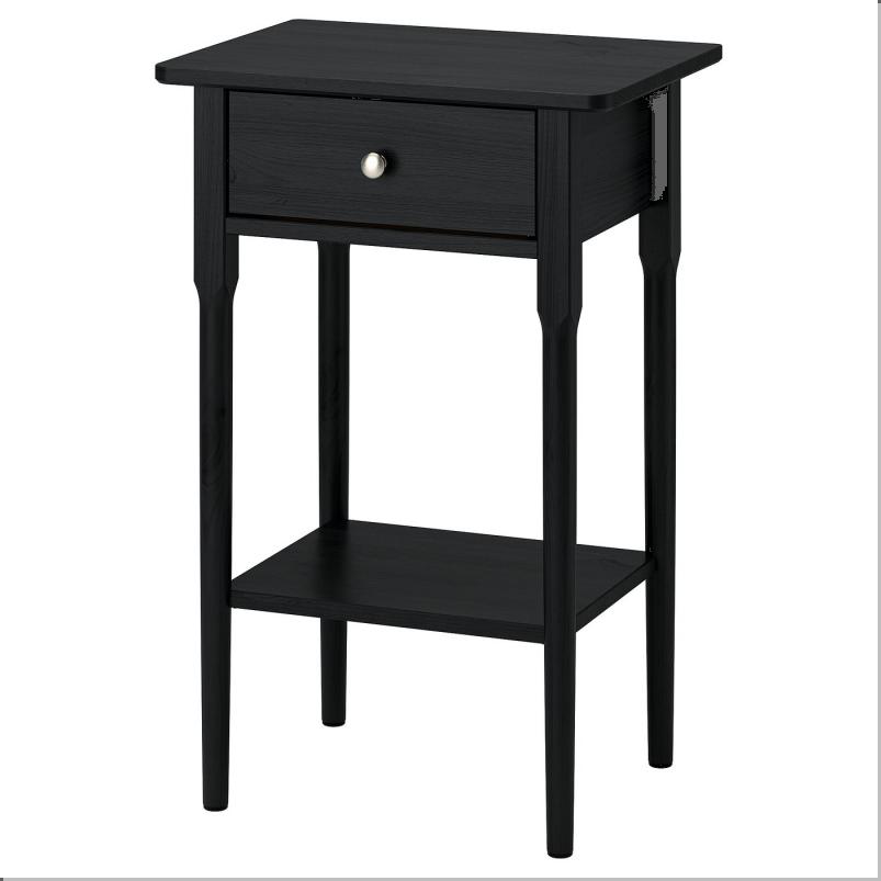 BLASTASEN ブレストーセン ベッドサイドテーブル - ブラック 50x37x76cm