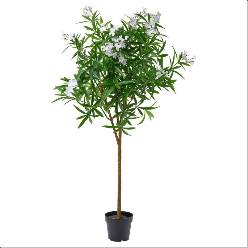 FEJKA フェイカ 人工観葉植物 - 室内/屋外用/キョウチクトウ ホワイト 19cm