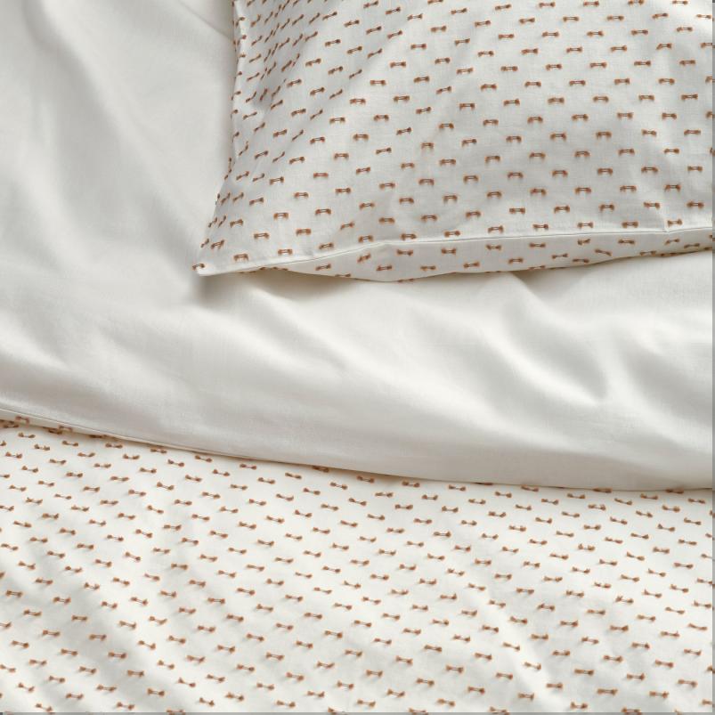 BANDKNIPPE バンドクニッペ 掛け布団カバー＆枕カバー - ホワイト/ベージュ 150x200/50x60cm