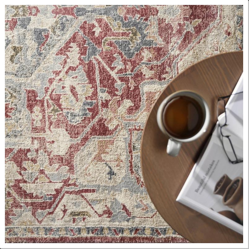 JARNVAG ヤーンヴェグ ラグ パイル短 - 飾り模様 ピンク/ベージュ 133x195cm