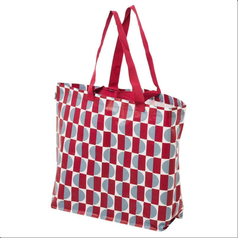 GORSNYGG ヨールスニグ キャリーバッグ - レッド ブルー/模様入り 45x18x45cm/36L