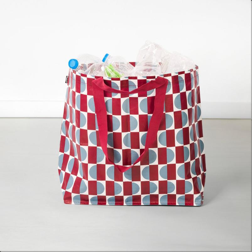GORSNYGG ヨールスニグ キャリーバッグ - レッド ブルー/模様入り 45x18x45cm/36L