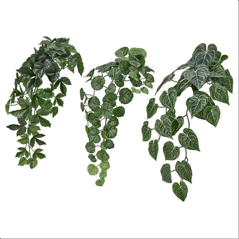 FEJKA フェイカ 人工植物3点セット - ウォールホルダー付き/室内/屋外用 グリーン