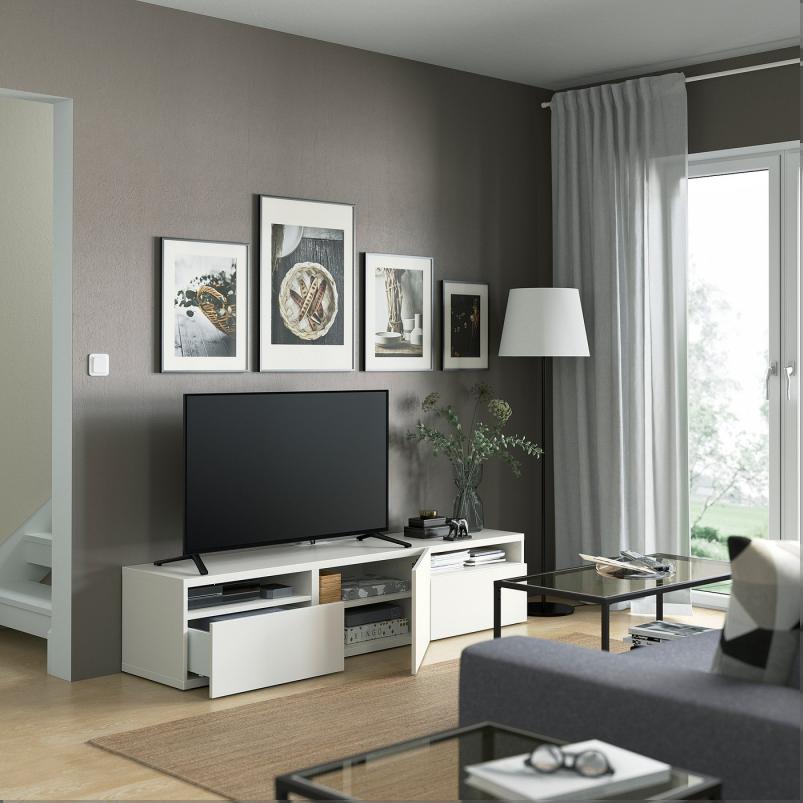 BESTA ベストー テレビ台 - ラップヴィーケン ホワイト 180x42x39cm