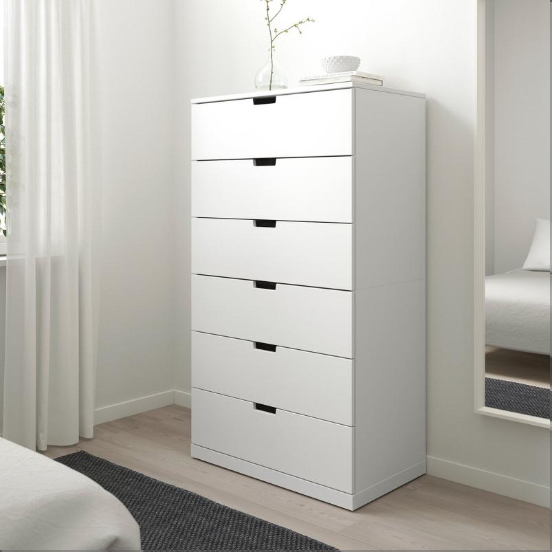 NORDLI ノールドリ チェスト（引き出し×6） - ホワイト 80x145cm